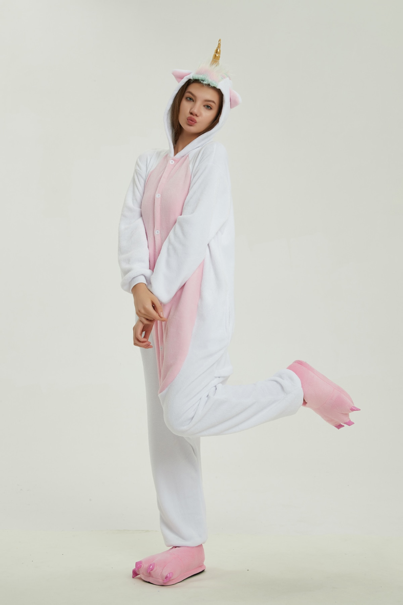 Unicorn Polar Fleece Kigurumi Onesie Soft Pajama For Adults