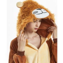 Lion Soft Polar Fleece Kigurumi Onesie Pajama For Adults