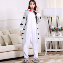 The Cat Soft Polar Fleece Kigurumi Onesie Pajama is a cozy and fun option for lounging around the house or a fun sleepover with friends. Made from soft polar fleece material, this onesie is both warm and comfortable. The kigurumi style features a cat design with cute whiskers, ears, and a tail, making it perfect for animal lovers. The full-zip front allows for easy on and off, while the ribbed cuffs and ankles help to keep the warmth in. The Cat Soft Polar Fleece Kigurumi Onesie Pajama is one-size-fits-all, making it a great gift for anyone. Whether you're relaxing at home or having a pajama party, this onesie is sure to be a hit.