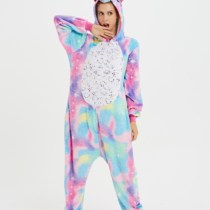 Unicorn With Stars Soft Polar Fleece Kigurumi Onesie Pajama For Adults