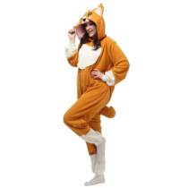 Corgi Dog Soft Polar Fleece Kigurumi Onesie Pajama For Adults