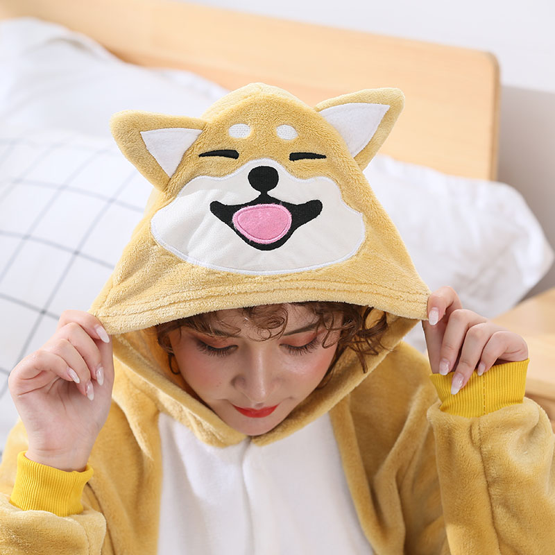 Shiba Inu Dog Soft Polar Fleece Kigurumi Onesie Pajama For Adults ...