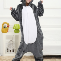 Wolf Soft Polar Fleece Kigurumi Onesie Pajama For Adults