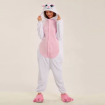 Cat Polar Soft Fleece Kigurumi Onesie Pajama For Adults With Slippers