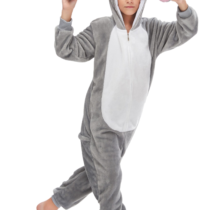 Long Ears Rabbit Soft Polar Fleece Kigurumi Onesie Pajama For Adults