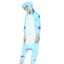 Sully Monsters Polar Fleece Soft Kigurumi Onesie Pajama For Adults