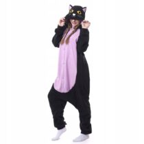 Black Cat Soft Polar Fleece Kigurumi Onesie Pajama For Adults
