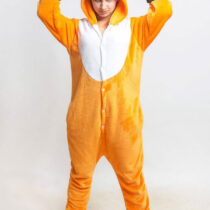 Fox Soft Polar Fleece Kigurumi Onesie Pajama For Adults With Slippers