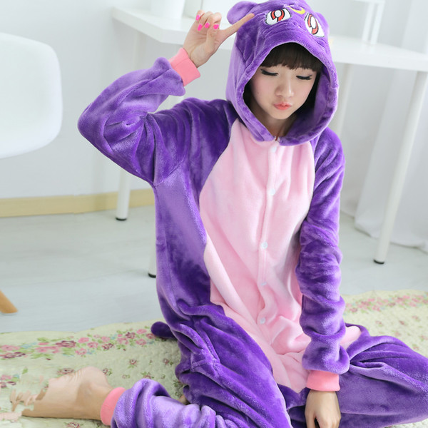 Luna Sailor Moon Soft Polar Fleece Kigurumi Onesie Pajama For Adults ...