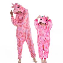 Family Set Pink Unicorn Polar Fleece Kigurumi Pajama Costume Without Slippers