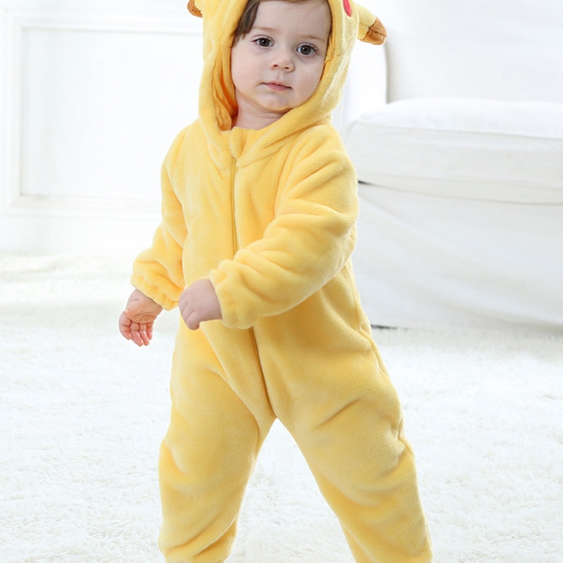 Pikachu Pokemon Polar Fleece Kigurumi Onesie Pajama Costume For Infant ...