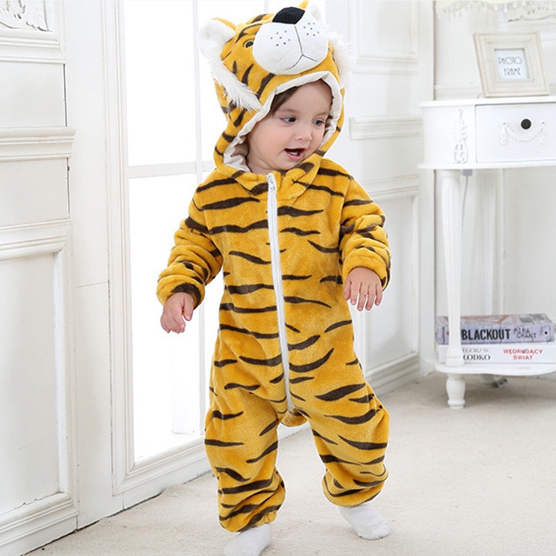 Baby Tiger Polar Fleece Kigurumi Onesie Pajama Costume For Infant ...