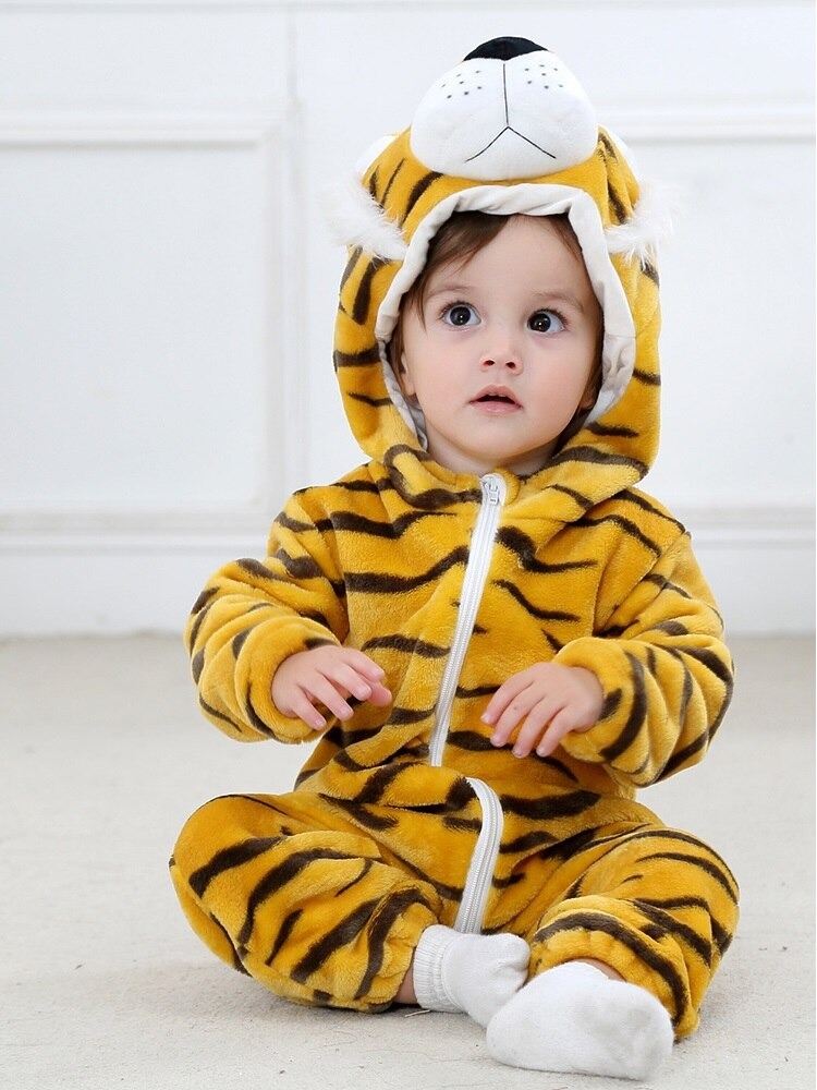 Baby Tiger Polar Fleece Kigurumi Onesie Pajama Costume For Infant ...