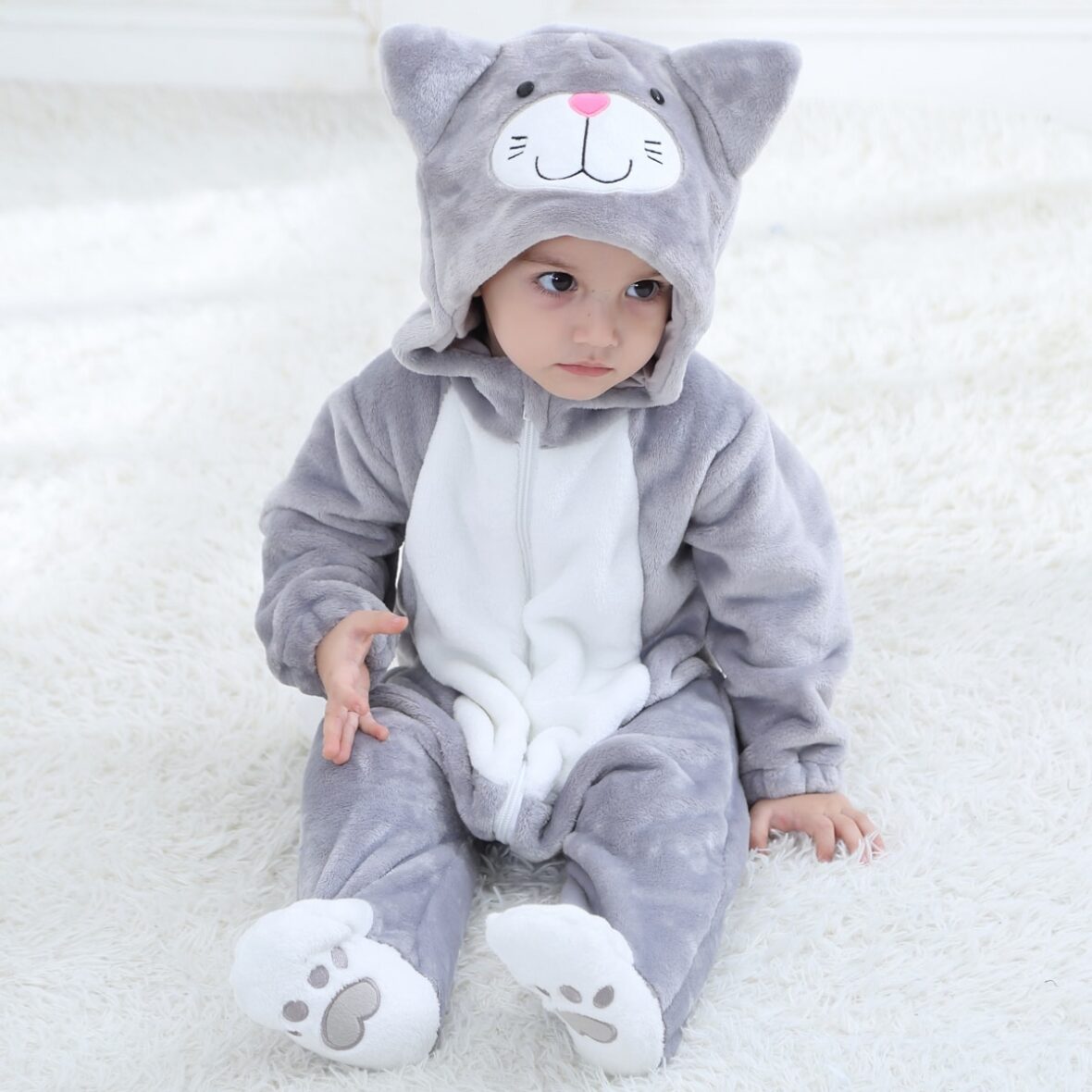 Cat Polar Fleece Kigurumi Onesie Pajama Costume For Infant/Toddler