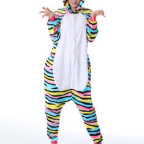 Multicolor Cat Polar Fleece Soft Kigurumi Onesie Pajama For Adults