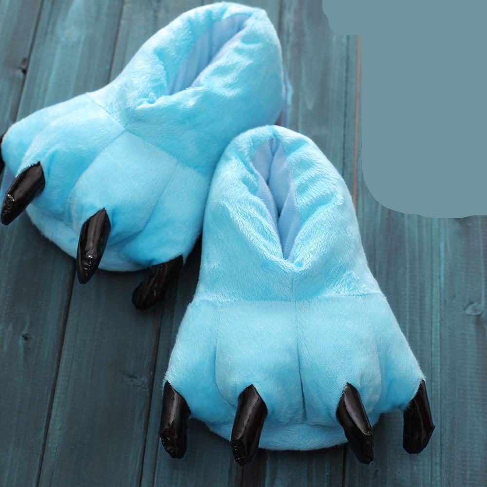 HKSNG Cheap On Sale Giraffe Cow Tiger Warm Flannel Cartoon Indoor Floor Slippers Paw Claw Home Shoes Christmas Pajamas Best Gift