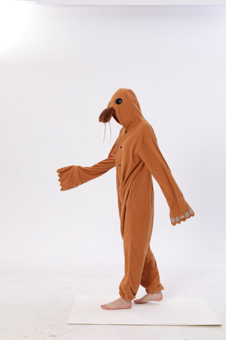 Brown Sea Lion Soft Polar Fleece Kigurumi Onesie Pajama For Adults