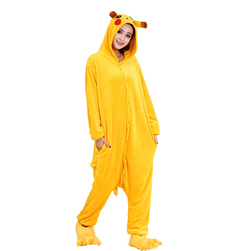 Pokemon Pikachu Soft Polar Fleece Kigurumi Onesie Pajama For Adults ...