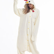 Hen Polar Fleece Soft Kigurumi Onesie Pajama For Adults