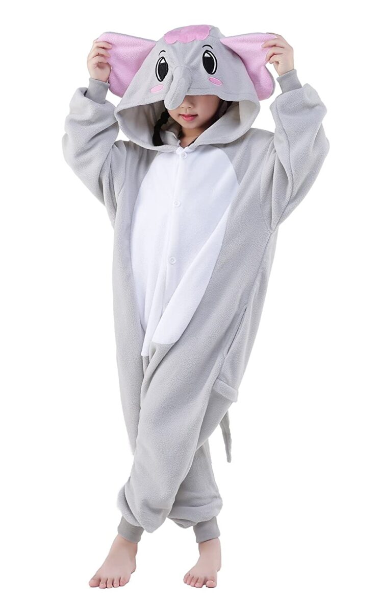 Elephant Polar Fleece Kigurumi Onesie Soft Pajama For Kids