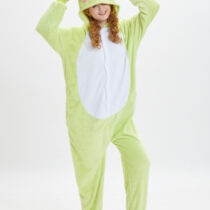 Frog Polar Fleece Soft Kigurumi Onesie Pajama For Adults