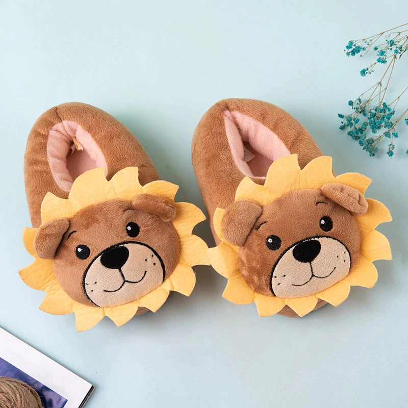 Lion Shape Soft Slippers For Adults