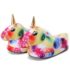 Multicolored Unicorn Shape Soft Slippers For Adults