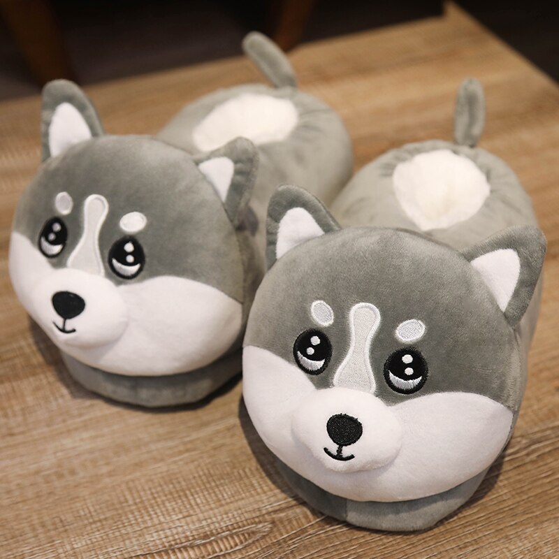 Husky Shape Soft Slippers For Adults - Shopkigurumi.com - Animal 