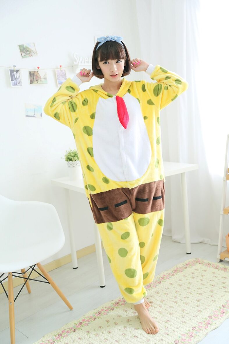 Spongebob Polar Fleece Soft Kigurumi Onesie Pajama For Adults ...