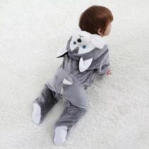 Husky Dog Polar Fleece Kigurumi Onesie Pajama Costume For Infant/Toddler