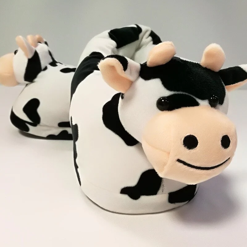 Cow Shape Soft Slippers For Adults