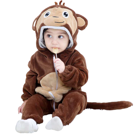 Monkey Polar Fleece Kigurumi Onesie Pajama Costume For Infant/Toddler